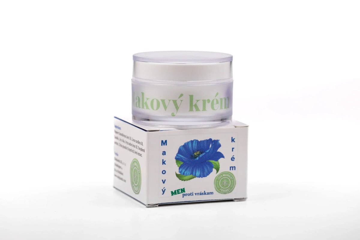 Makový krém 100 % prirodný krém proti vráskam pre muža - 15ml